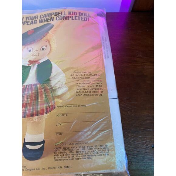 Vintage 1982 Campbell Soup Kid Cloth Dolls Complete Craft Kit Lot of 2 - Picture 4 of 8
